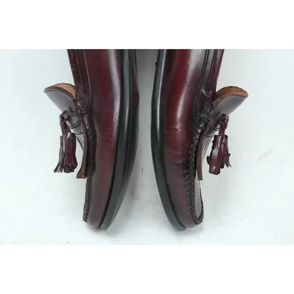 G.H. Bass & Co. Weejuns Burgundy Leather Kiltie Tassel Loafers shoes 9 D